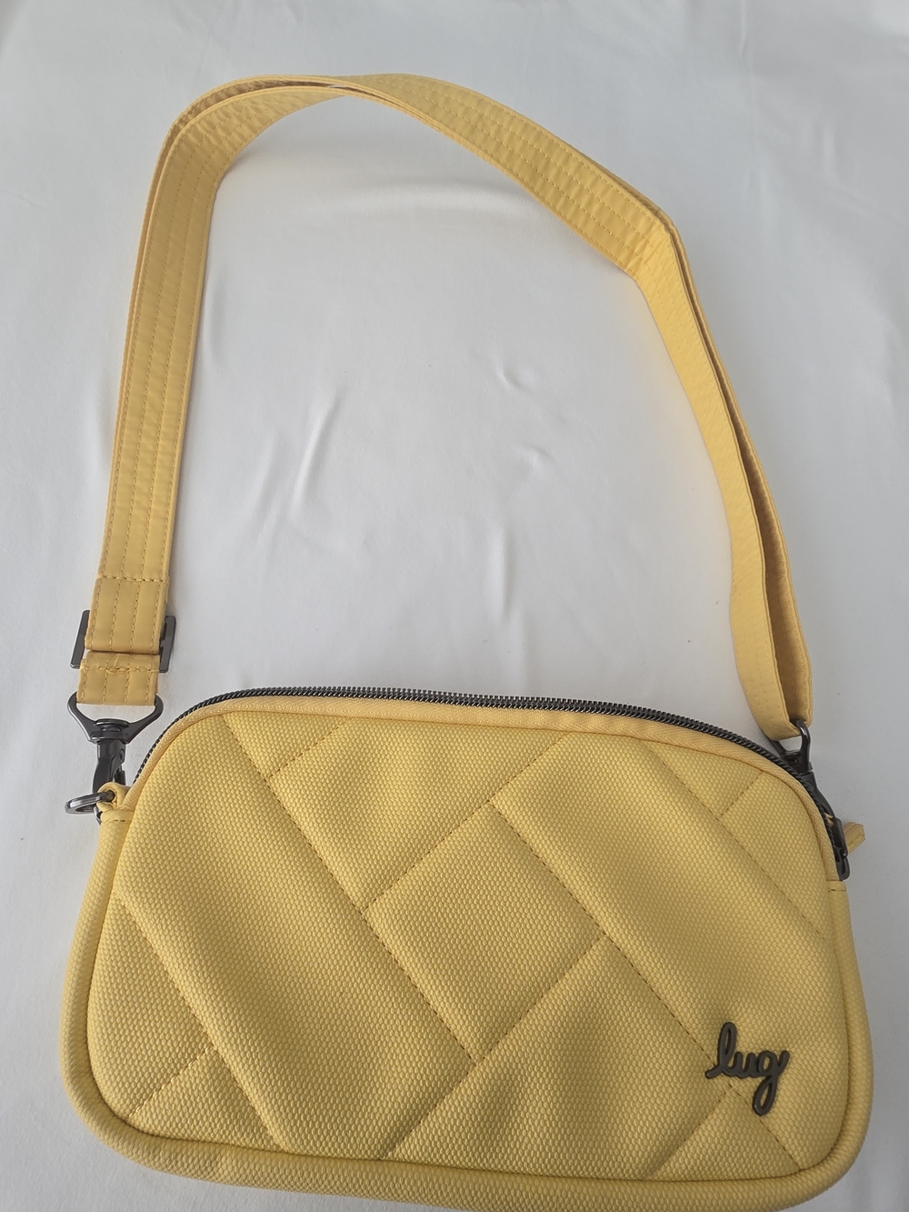 Lucy Yellow Quilted Crossbody Bag